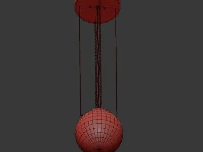 Marianne pendant light with ball hanging from it 3D model