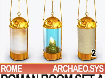Ancient Roman Room Set A  12 Models with Candle Flame VFX 3D model