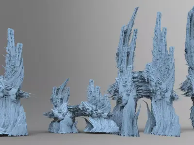 Alien Cliffs rock structure Base 5 models   3D model