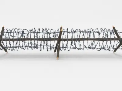 Lowpoly Barb Wire Obstacle 3D model