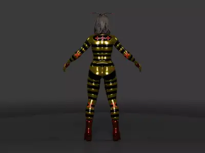 Queen Bee Superhero Game-Ready 3D Character Low-poly 3D model