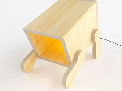 Modern polywood table light 3D model