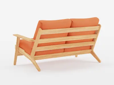 Two-seat sofa Low-poly 3D model