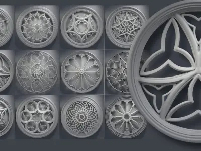 12 Medieval windows pack 01 3D model