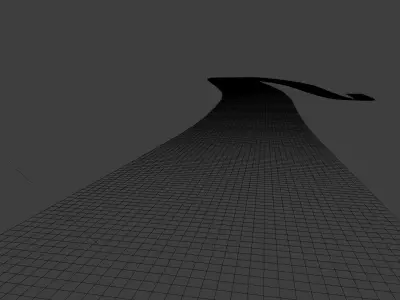 Tileable Road - Single Lane Low-poly 3D model