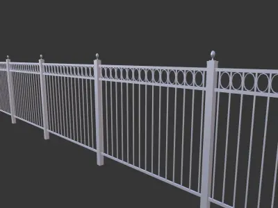 Fence Railings Low-poly 3D model