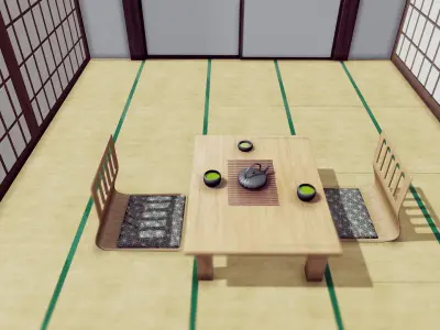 Japanese Room Low-poly 3D model