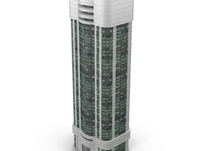 Skyscraper tall building Low-poly 3D model get