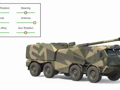  Self-Propelled Morana Howitzer Gun in Dirty Rigged 
