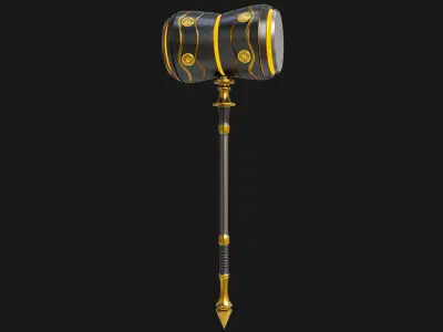 Sci Fi Battle Hammer 03 All PBR Unity UE Textures Included Low-poly 3D model