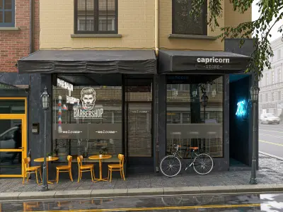 Two roof storefront model 3D model