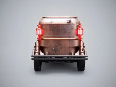  Steampunk Armored Van PBR Textured Vehicle 