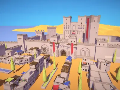 Polylised - Medieval Desert City Free low-poly 3D model