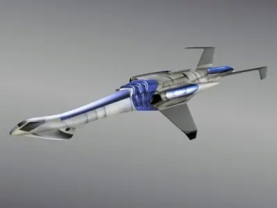 Lowpoly spaceship concept vehicle Low-poly 3D model