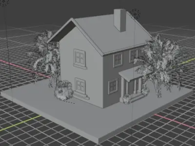 3D house Low-poly 3D model