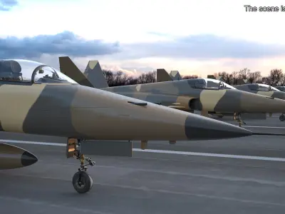  Sand Camouflaged Military Fighter Jet 