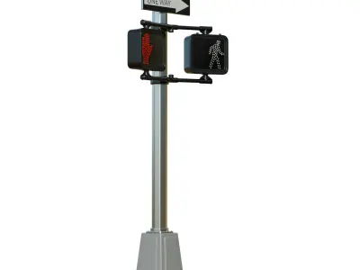Traffic Light 07 Low-poly 3D model