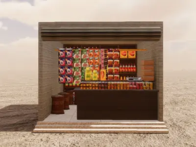 General Store Shop Low-poly 3D model