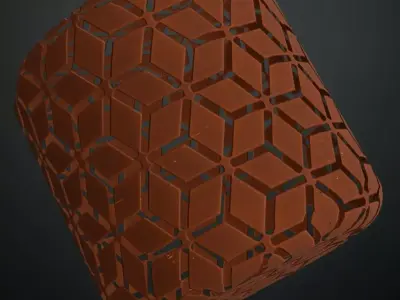 Red Clay Geometric Hexagon Tile PBR Seamless Texture