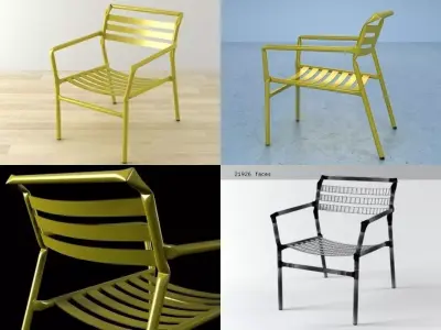 Straw lounge chair 3D model