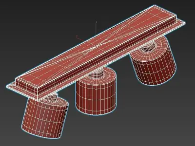 Valbiano light track fixture - gold 3D model
