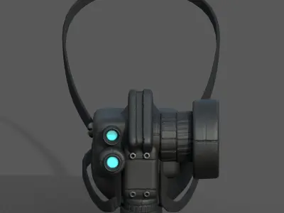 Gas mask respirator scifi futuristic 3d model  Low-poly 3D model