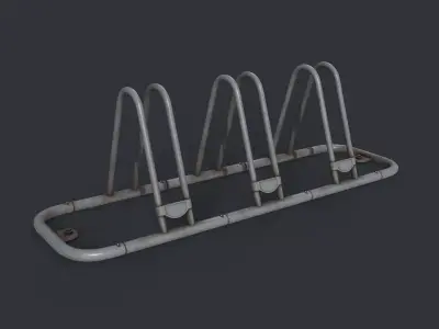 Bike Rack 6 PBR Game Ready Low-poly 3D model