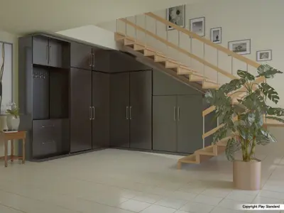 Corner cupboard under the stairs 3D model 3D model