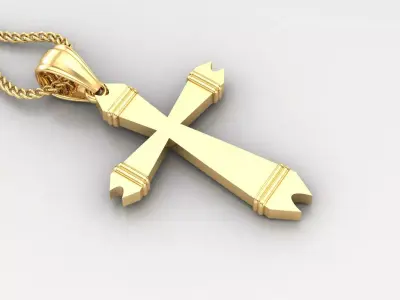 Light Gold 18K Cross Pendant 2CP089 3D print model