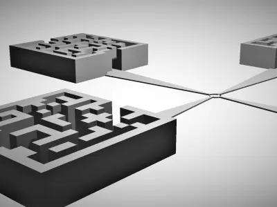 four mazes one goal Free low-poly 3D model