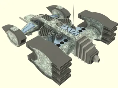 Mars - S500 Spaceship  Low-poly 3D model