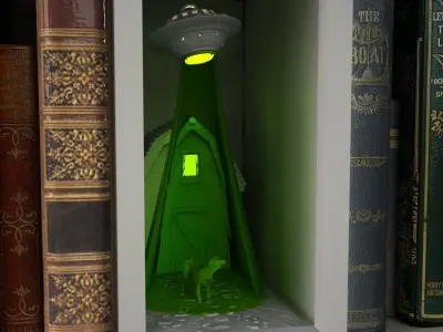 UFO booknook 3D print model
