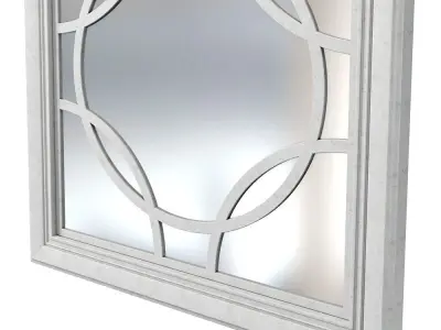 French Bedroom Charmed Grey Circles Mirror 3D model