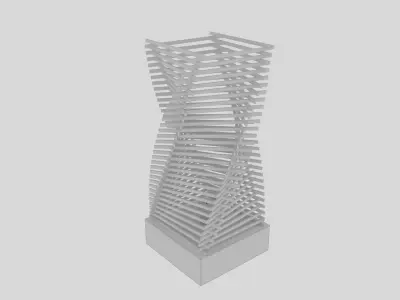 Floor lamp Wood 3D model