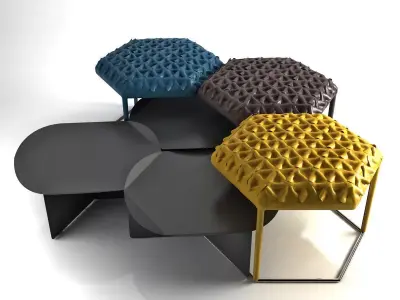 Hive hexagonal stool 3D model