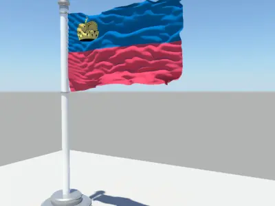 Liechtenstein flag 3D model