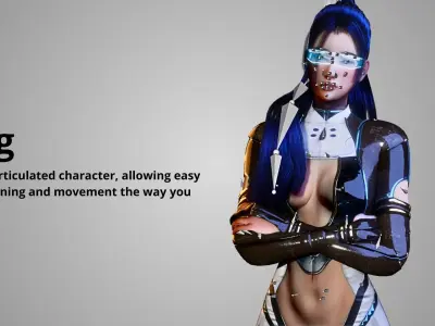 Futuristic Suit Woman - GameReady Low-poly 3D model