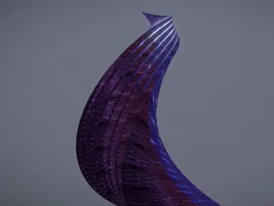 Twisted Layered Tower Futuristic 3D model