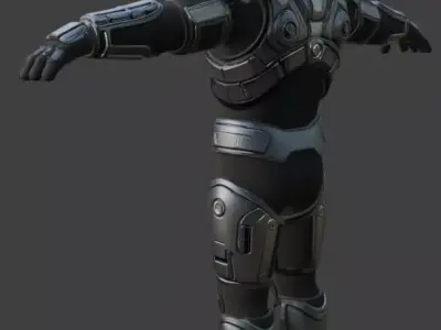 Futuristic Heavy Armored Spacesuit 3D Model 3D model