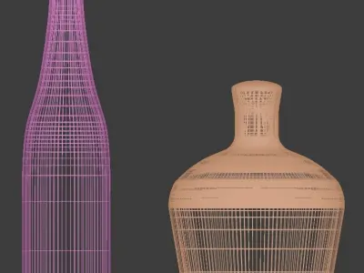 Realistic Bottle Collection set of circles 3D model