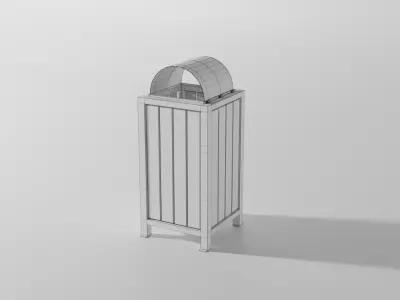 Trash Can 1 Low-poly 3D model