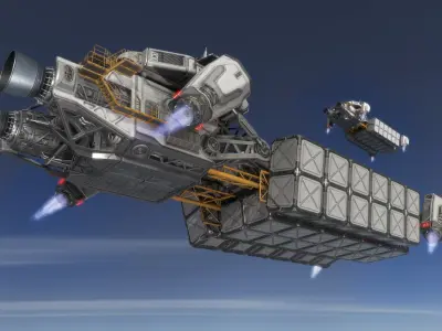  Sci-fi Cargo Ship Spaceship 