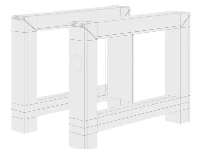 High-speed turnstile with swing doors 3D model
