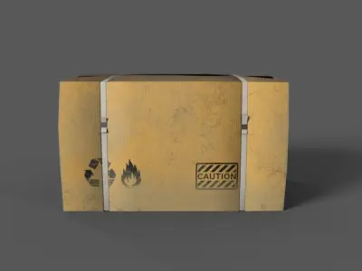 low poly box cardboard Low-poly 3D model