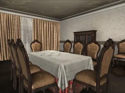 Antique Room Low-poly 3D model