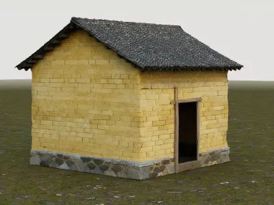 Traditional Rural Warehouse Low-poly 3D model