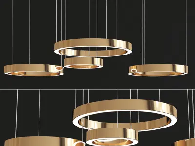Chandelier 3d model collection 10 Pieces Low-poly 3D model