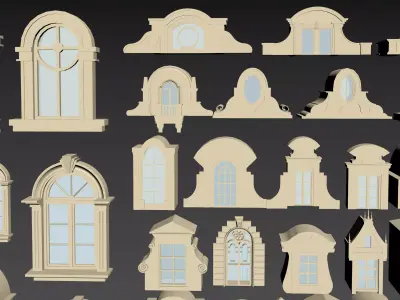 European-style dormer window combination 3D model