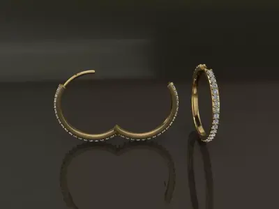 Earring Infinity Diamond Hoop Large Size 19mm Inside Diameter 3D print model