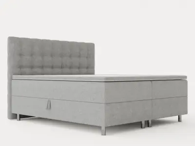 Montana Complete Bed Package 180x200 Light Gray Low-poly 3D model